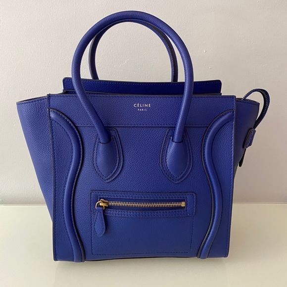 Celine Handbags - 100% authentic Celine Drummed Calfskin Micro Luggage in indigo
